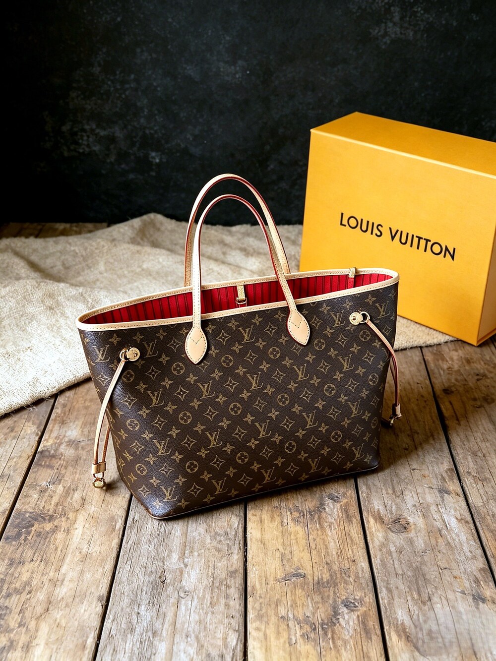 Louis Vuitton Monogram Neverfull Tote with Red Lining - Picture 6 of 6